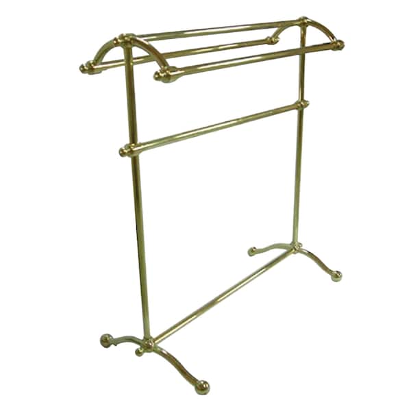 Pedestal Towel Rack, Polished Brass